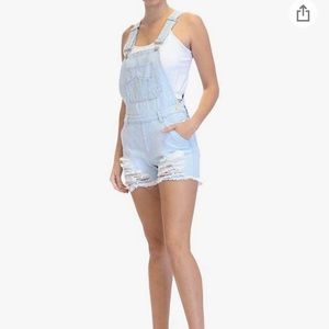 American Bazi jean overall shorts destroyed size L
